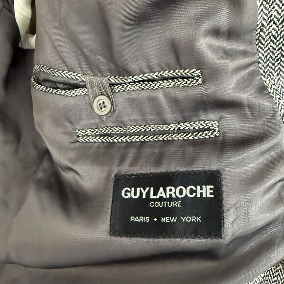 VINTAGE Guy Laroche Couture Men's Sport Coat Blazer Two Button Silk/Blend Sz 39R - Picture 4 of 15